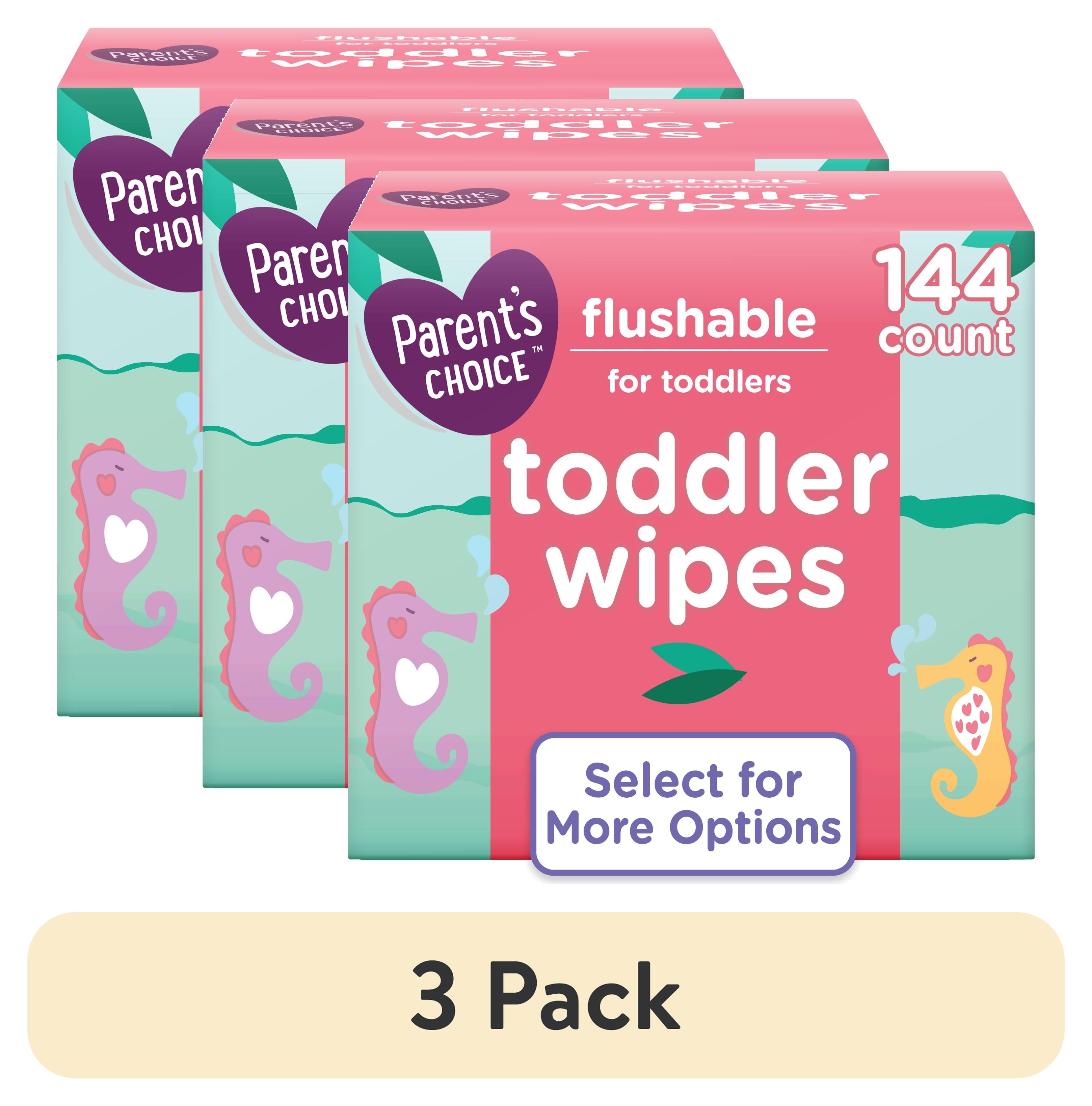 (3 pack) Parent's Choice Flushable Melonberry Scented Wipes (Choose Your Count) Parent's Choice