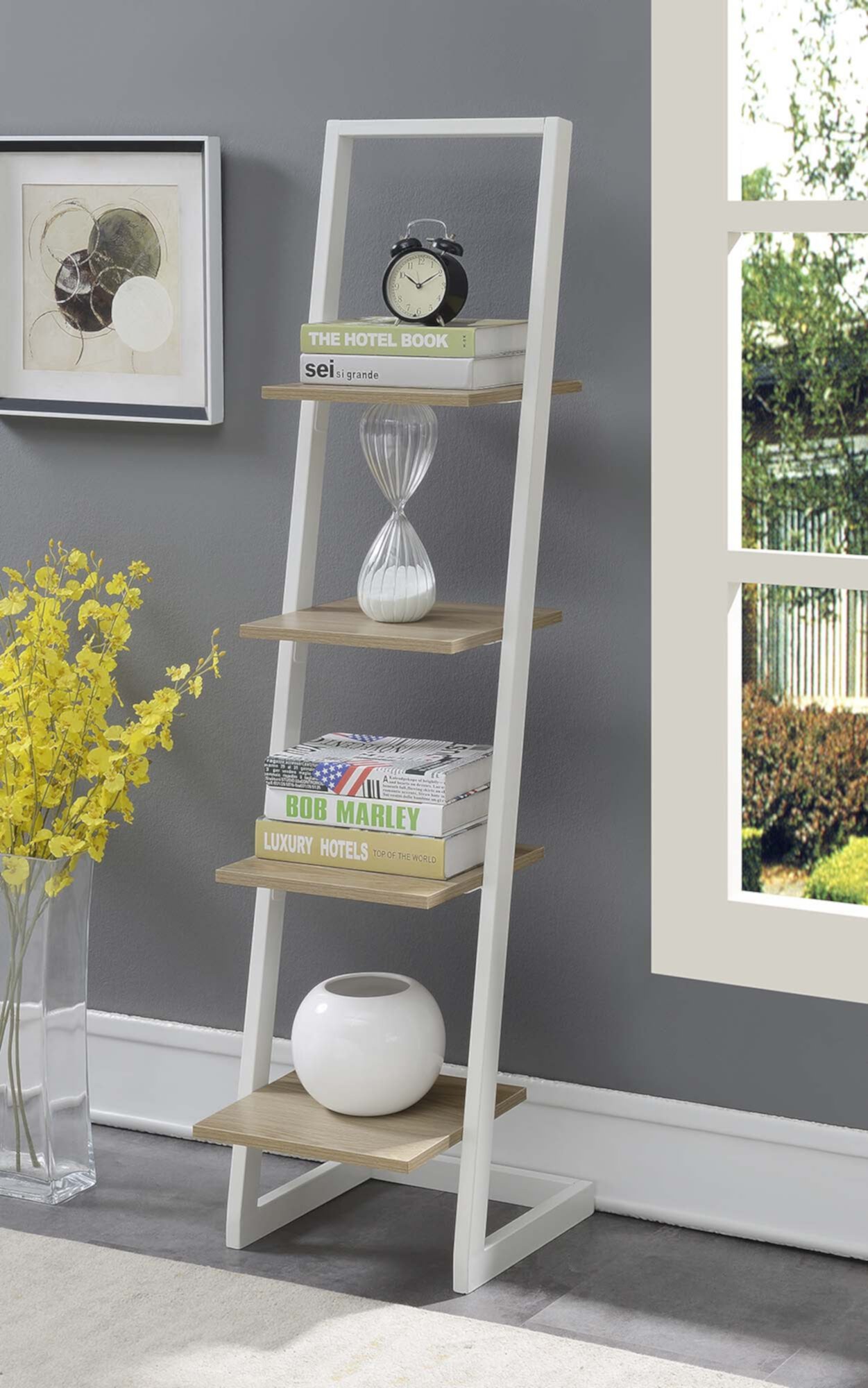 Convenience Concepts Designs2Go 4-Tier Ladder Bookshelf Convenience Concepts