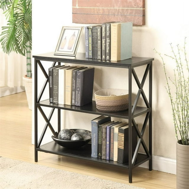 Convenience Concepts Tucson 3 Tier Bookcase, Barnwood/Black Convenience Concepts