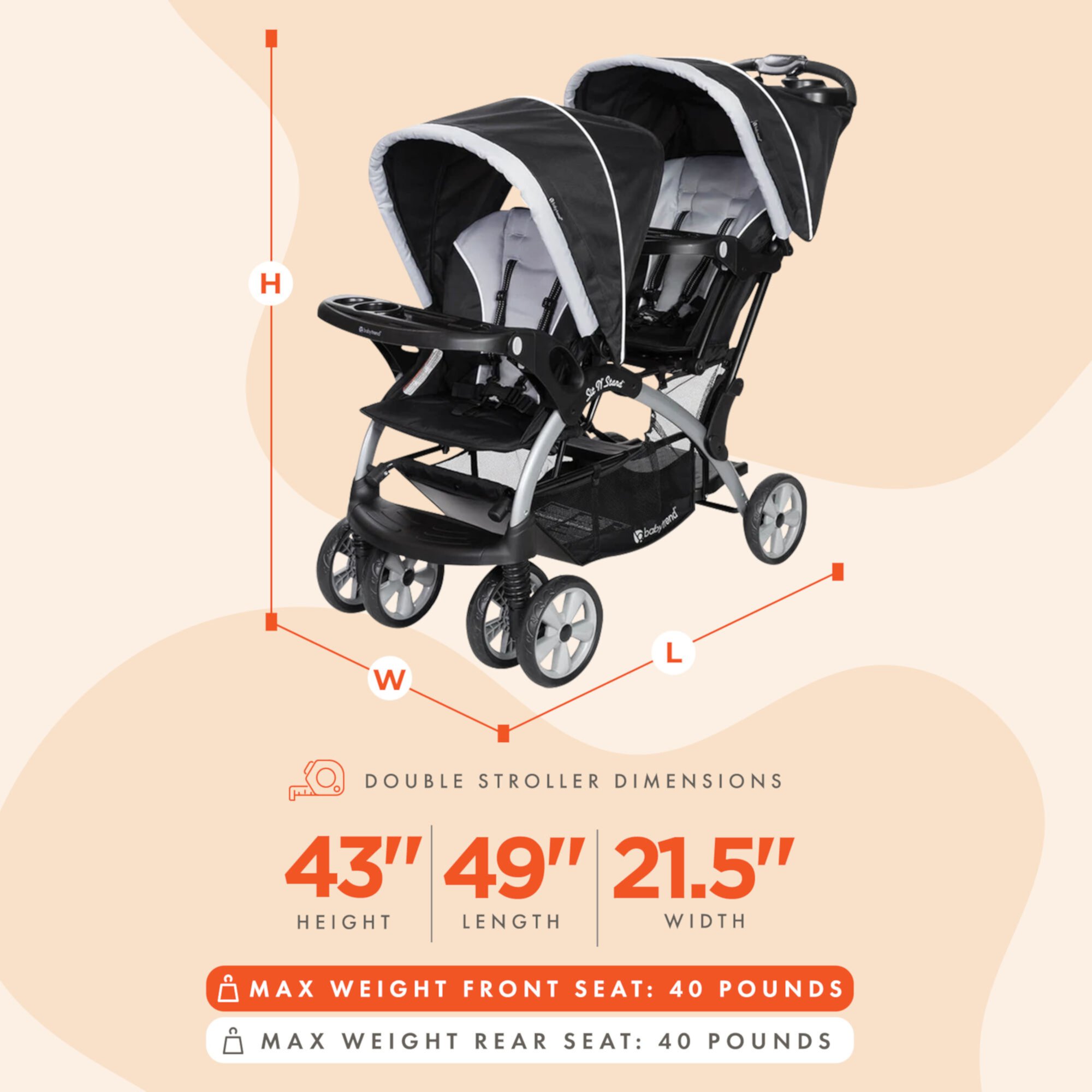 Baby Trend Sit N Stand Double Stroller Visit the Baby Trend Store