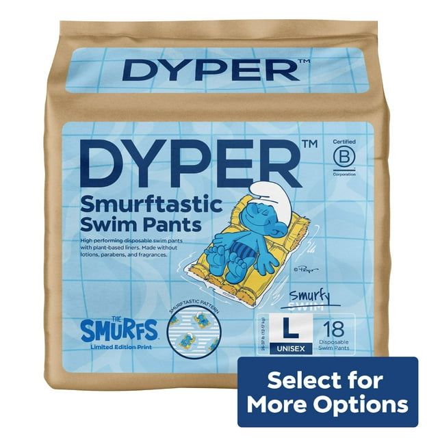 DYPER Pantalones de Baño Smurftastic, Talla L, 18 Unidades (Seleccione para Ver Más Opciones) DYPER