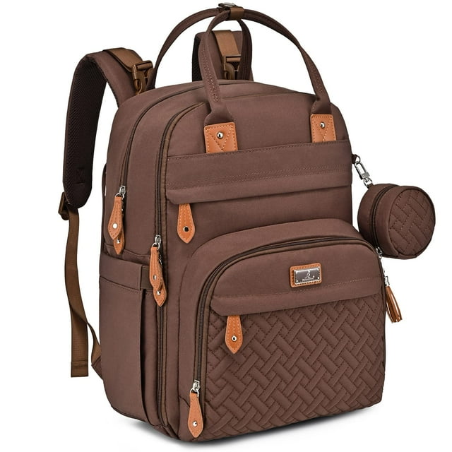 BabbleRoo Baby Diaper Bag Backpack, Waterproof Travel Bag, Unisex, Brown BabbleRoo