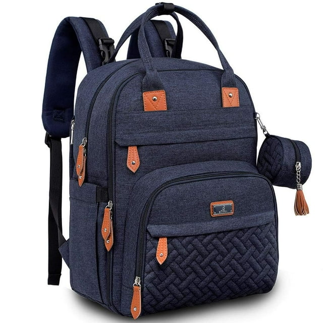 BabbleRoo Baby Diaper Bag Backpack, Waterproof Travel Bag, Unisex, Navy Blue BabbleRoo