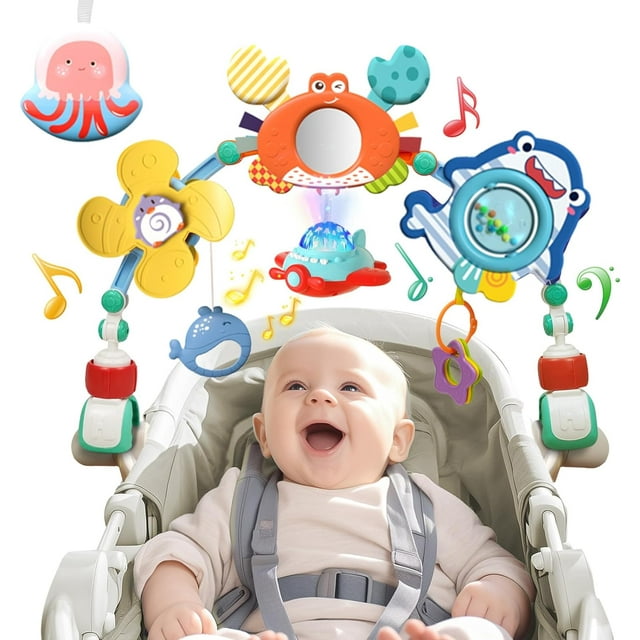 Toddlerino -Baby Crib Hanging Rattles Toys, Newborn Baby Bed Bell Toys, Baby Car Nursery Seat Hanging Type,Crib Toys Car for 1-2 Years Toddlerino