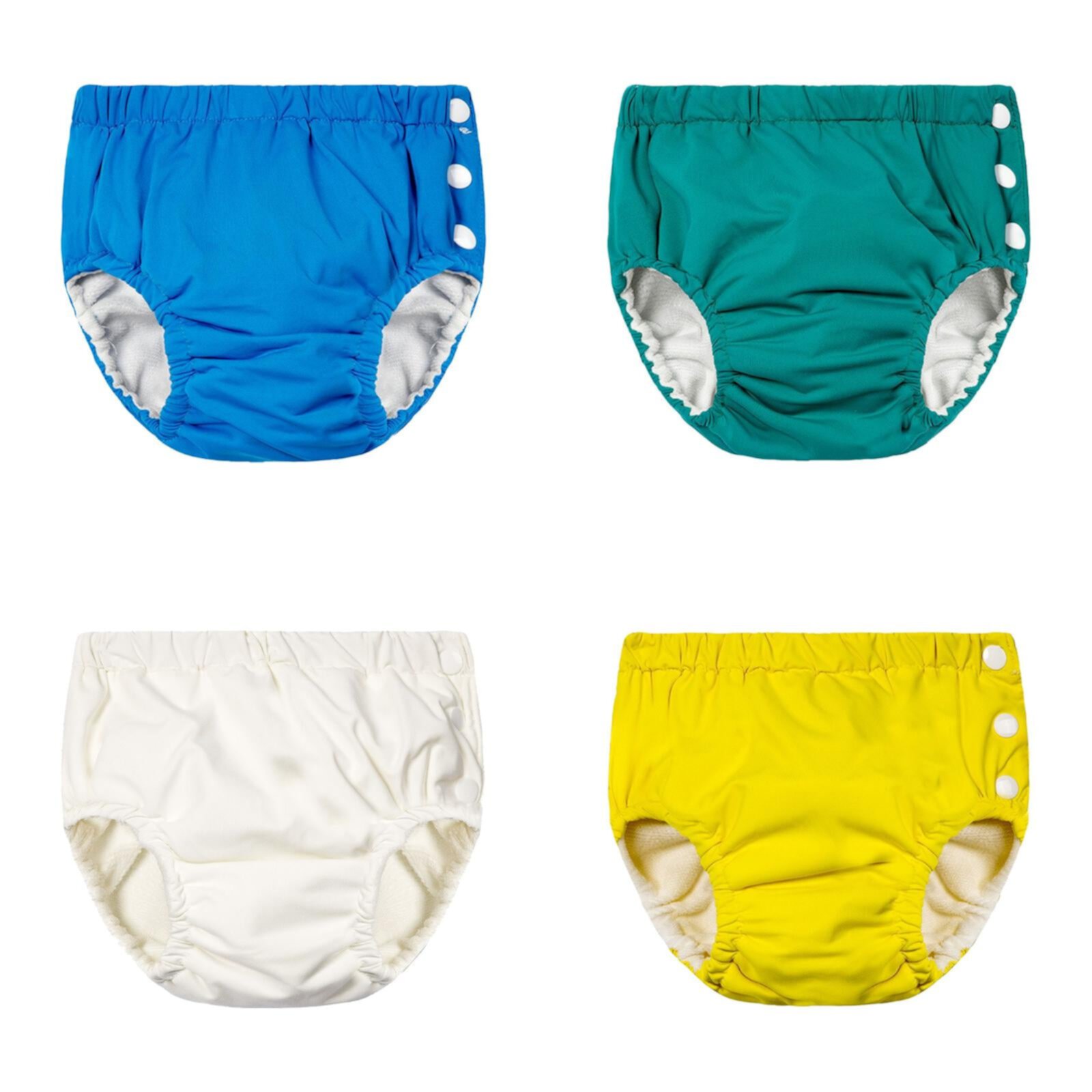 4pcs Swim Diapers Washable Baby Swim Unisex Toddler Swimming Diapers Summer Swim Trunks(Blue,Green,White,Yellow) GEZHEN