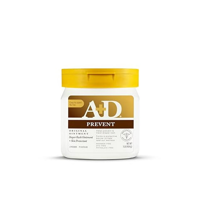 A+D Pa&D Omada Original para la Dermatitis Del Pañal Previene y Protege la Dermatitis Del Pañal, Hidrata y Cura la Piel Seca con Vitaminas Frasco de 16 Oz A+D