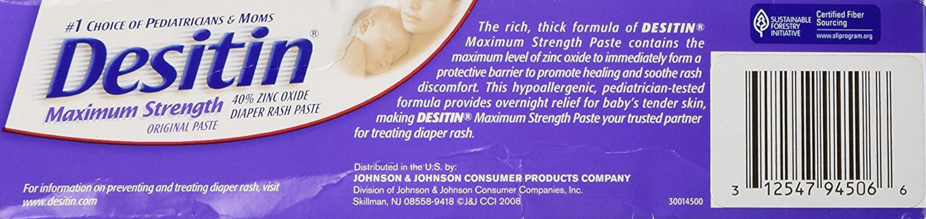 Desitin Diaper Rash Maximum Strength Paste 4 Oz, 6-Pack Desitin