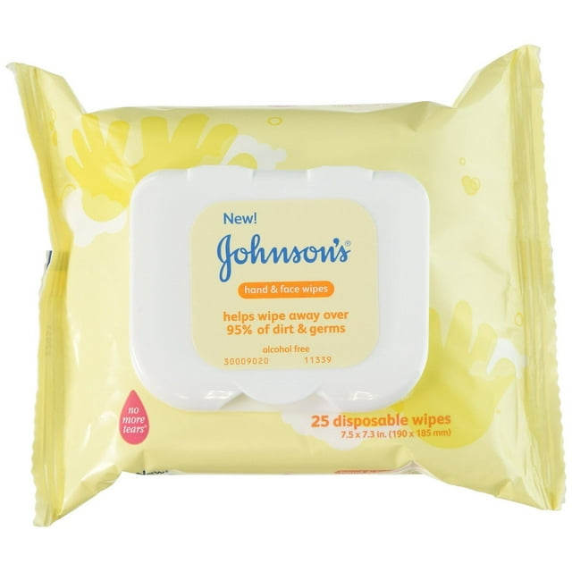 6 Pack Johnsons Baby Hand and Face Wipes, 25-count Each JOHNSON & JOHNSON