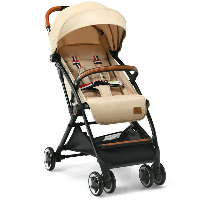 Infans Lightweight Baby Stroller Aluminium Frame w/ Net for Travel Beige INFANS