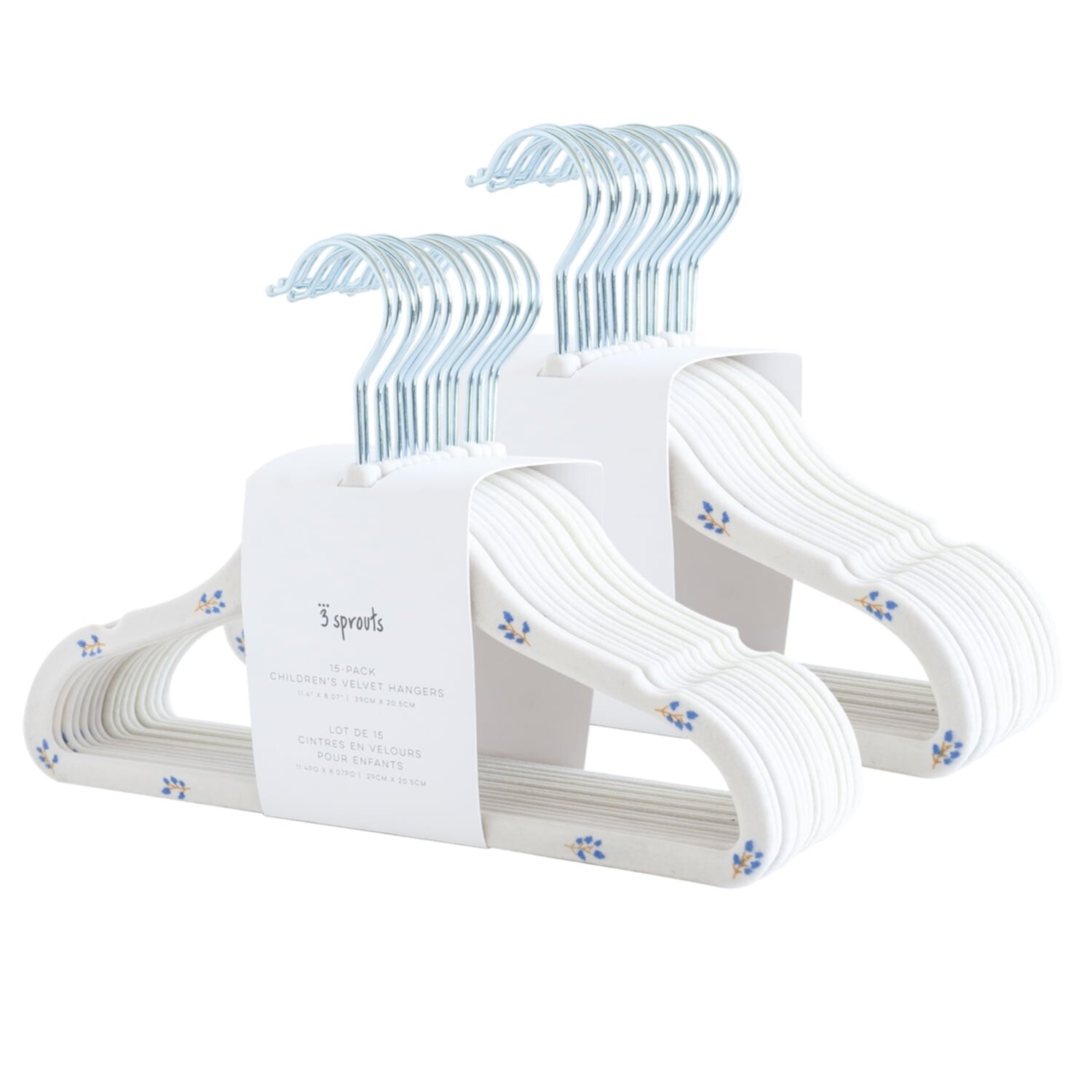 3 Sprouts Baby Velvet, Non-Slip Clothes Hangers - Pack of 30 - Cream 3 Sprouts