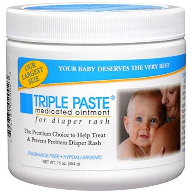 Triple Paste Diaper Rash Cream, Hypoallergenic Medicated Ointment for Babies, 16 oz, (20023) Triple Paste