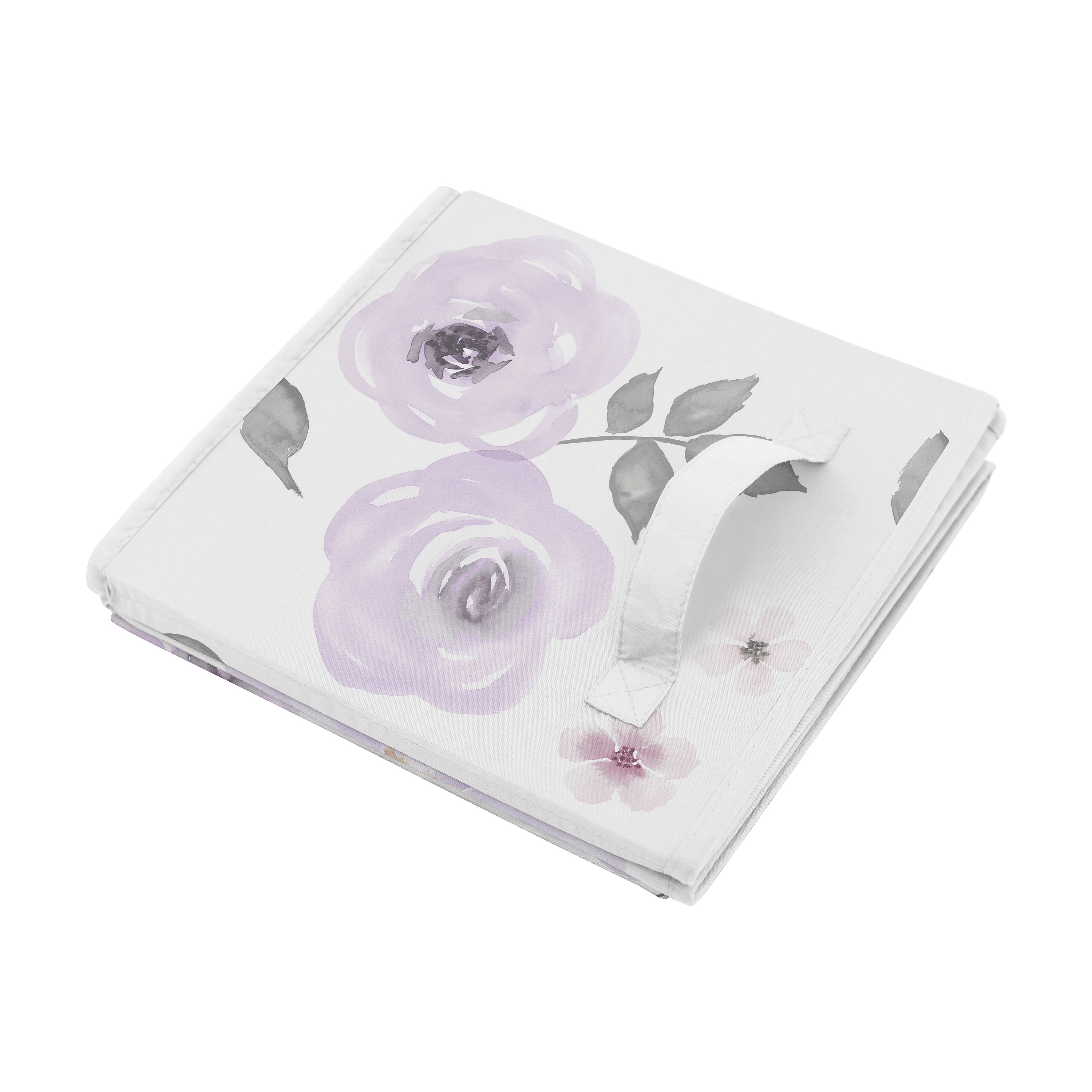 Watercolor Floral Lavender Fabric Storage Bin by Sweet Jojo Designs Sweet Jojo Designs