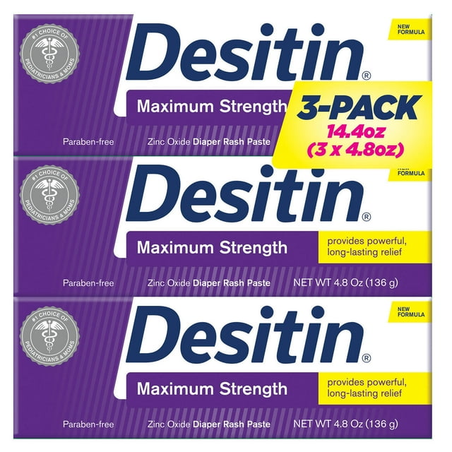 Product of Desitin Maximum Strength Diaper Rash Paste 4.8 Oz, 3 Pk Desitin