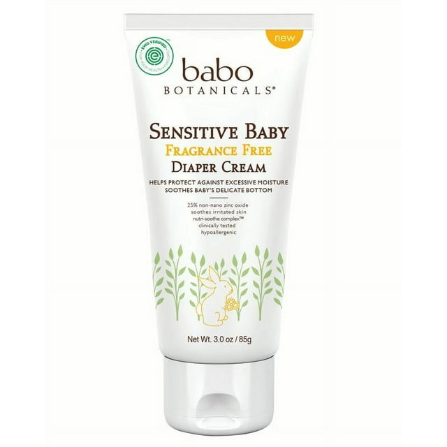 Sensitive Baby Fragrance Free Zinc Diaper Cream Babo Botanicals