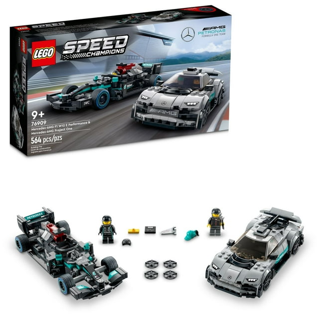 LEGO Speed Champions Mercedes-AMG F1 W12 E, Performance & Project One Toy Car Set, Mercedes Model Car Building Kit, Collectible Race Car Toy, Great Car Gift for Kids and Teens, 76909 Lego