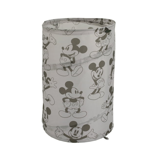 Disney Mickey Mouse Round Pop-Up Hamper, Grey/Black DISNEY BABY