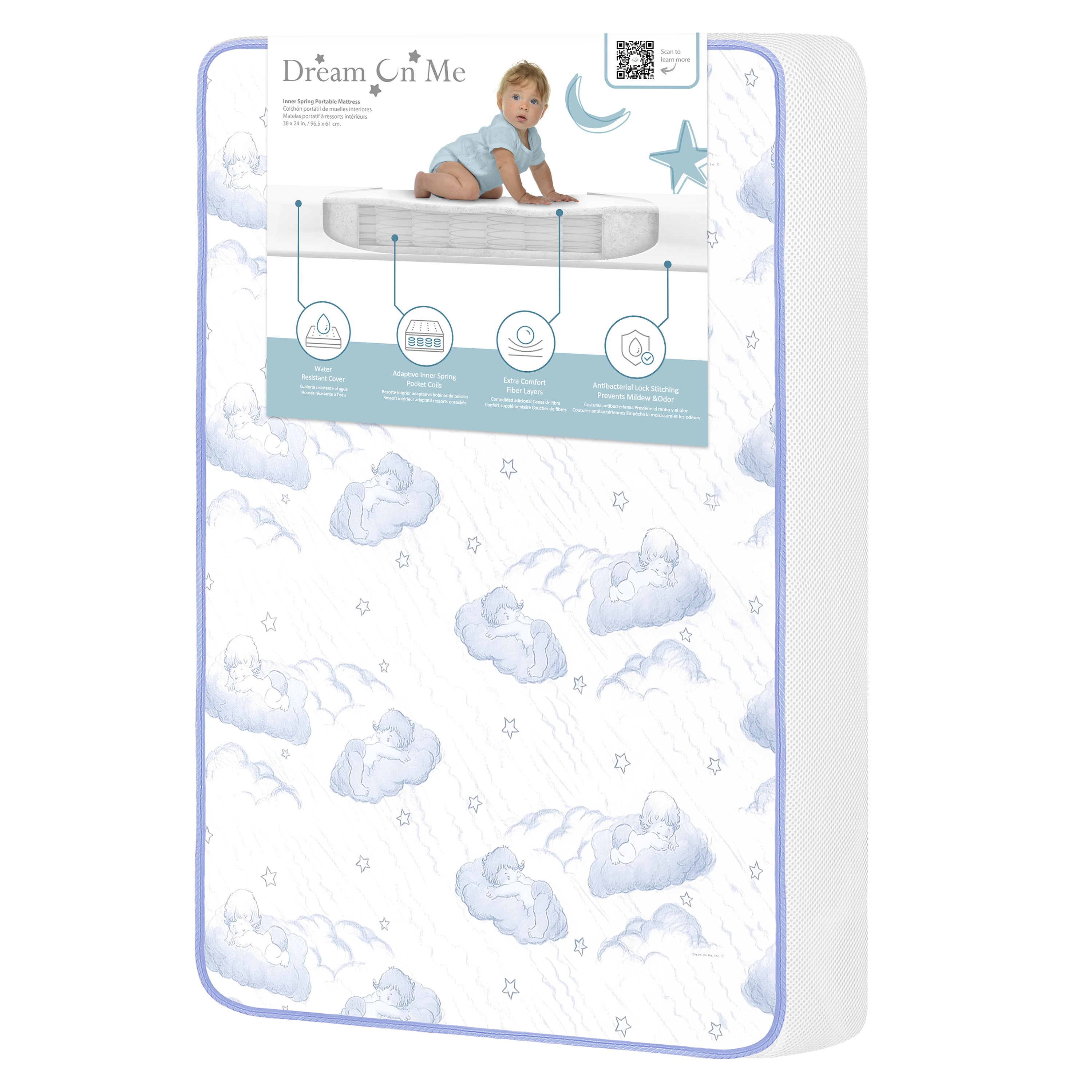 Dream on Me 2-in-1 Breathable 3" Coil Mini/Portable Crib Innerspring Mattress, Infant and Toddler Dream On Me