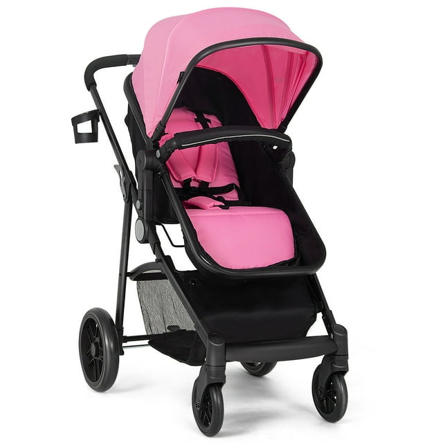 Costway Foldable Baby Stroller 2 in1 Newborn Infant Travel Buggy Pushchair Pink Visit the Costway Store