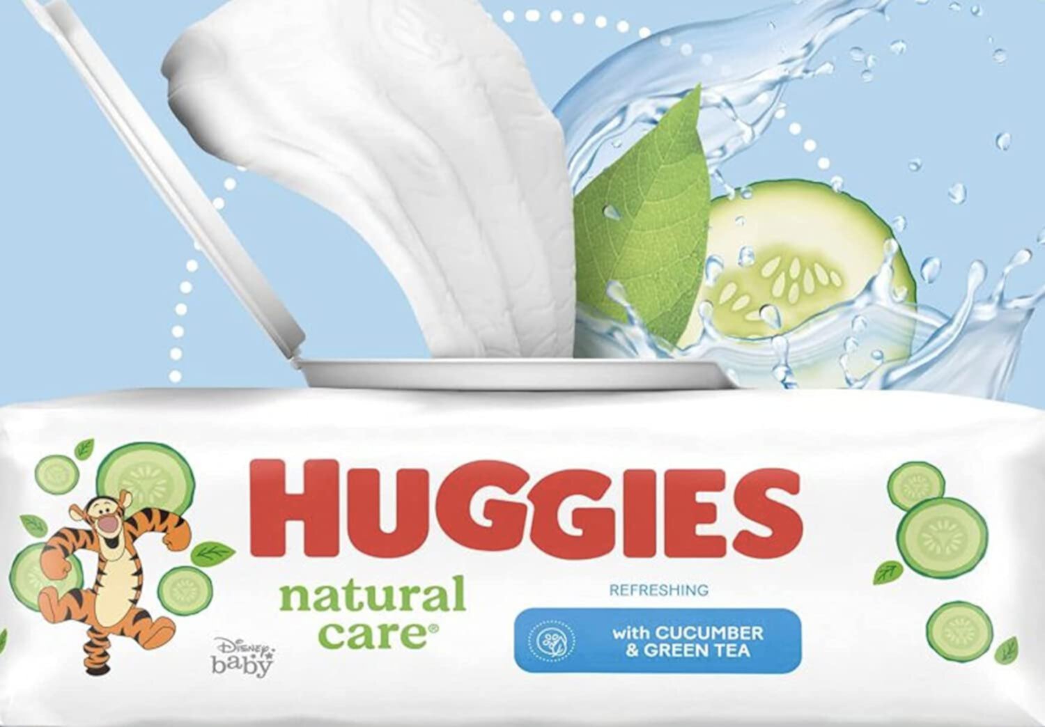 HUGGIES Refreshing Clean Scented Baby Wipes, Hypoallergenic, Refillable Pop-up Tub (64 Total Wipes) Huggies