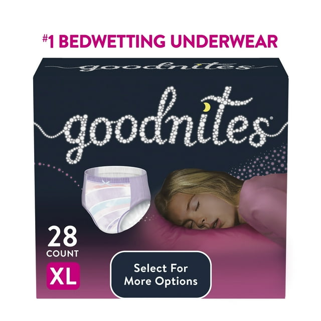 Goodnites Ropa Interior para Enuresis Nocturna para Niñas XL, 28 Unidades (Seleccione para Ver Más Opciones) GoodNites