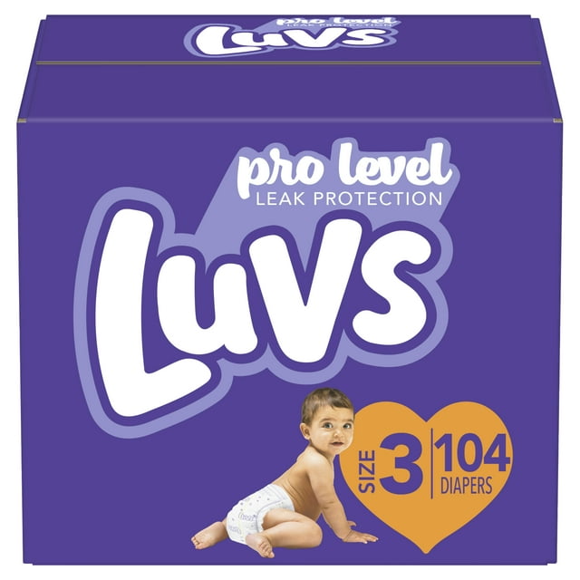 Luvs Pro Level Leak Protection Diapers Size 3 104 Count Luvs