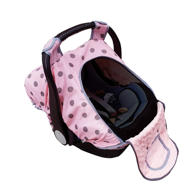 Carseat Cover for baby, infant car seat Cover Canopy,easy in and out, kick proof, Pink dots; DODO NICI