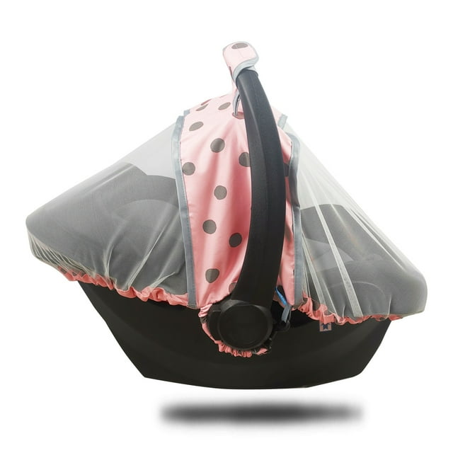 Car seat net Cover for babies,mosquito net for baby carseat, kick proof, perfect for summer, Pink dot; DODO NICI