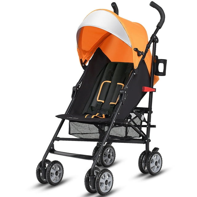 Costway Folding Lightweight Baby Toddler Umbrella Travel Stroller with Storage Basket Orange Visit the Costway Store