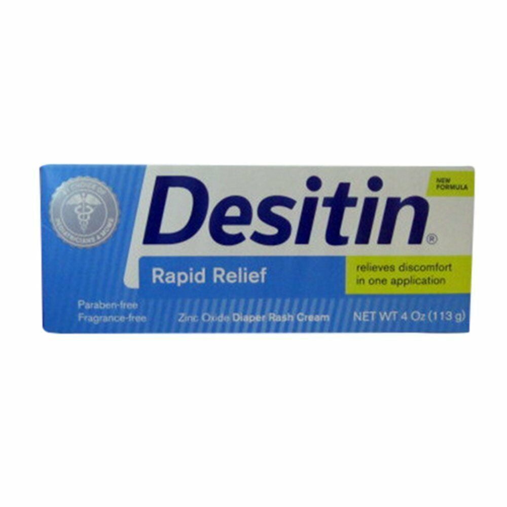 Desitin Rapid Relief Zinc Oxide Diaper Rash Cream, 4 oz, 2 Pack Desitin