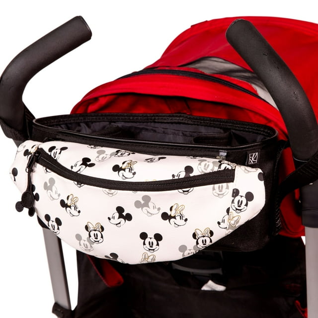 Disney Baby by J.L. Childress Stroller Organizer with Detachable Hip Pack - Cup Holders & Storage, Mickey Minnie Ivory J.L. Childress