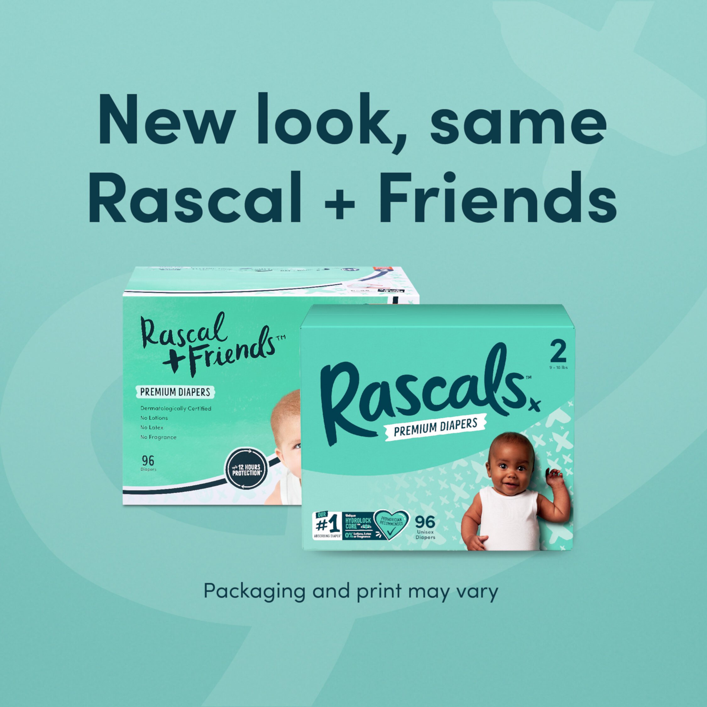 (3 pack) Rascals Premium Diapers, Size 2, 96 Count (Select for more options) Rascals