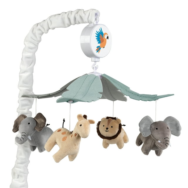 Lambs & Ivy Jungle Friends Musical Baby Crib Mobile Animals Soother Toy Lambs & Ivy