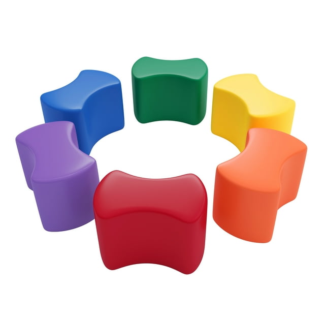 ECR4Kids SoftZone Toddler Modular Stool Set, Asiento Flexible Surtido, 6 Piezas ECR4Kids