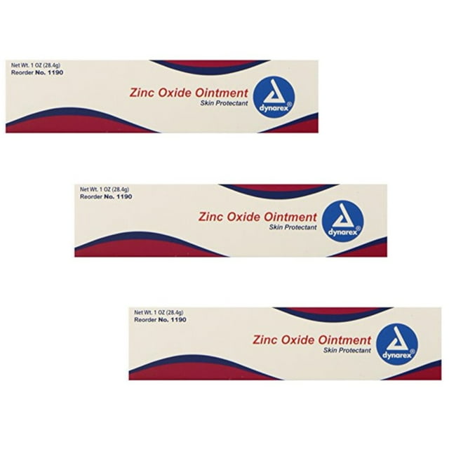 3 Pack Dynarex Zinc Oxide Ointment Skin Protectant No.1190 1 Oz Each Dynarex