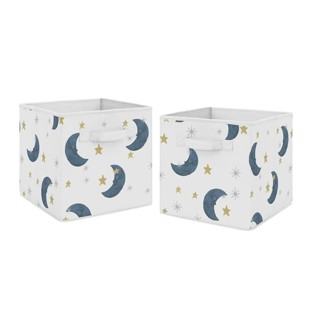 Moon and Stars Fabric Storage Bin (Set of 2) by Sweet JoJo Designs Sweet Jojo Designs