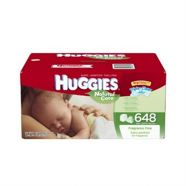 Huggies Natural Care Fragrance Free Baby Wipes Refill, 648 Count (Packaging may vary) Huggies