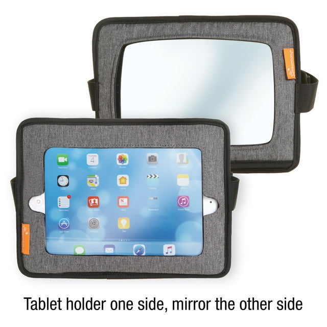 Car Back Seat Tablet Holder & Mirror Grey Dreambaby