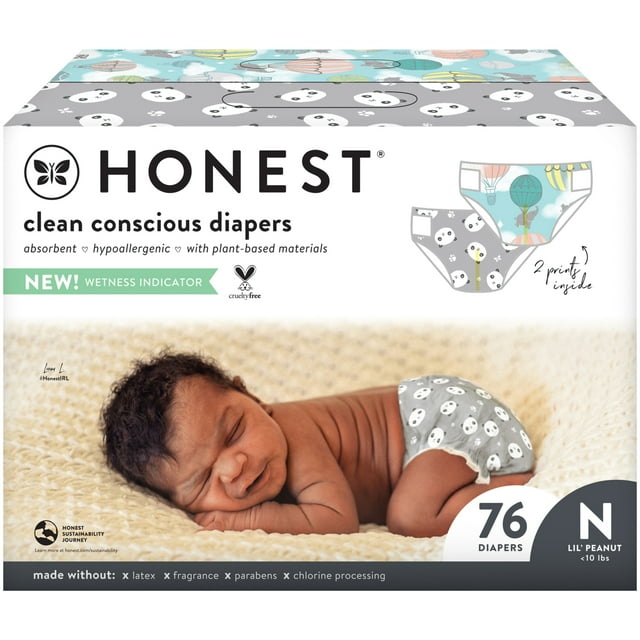 The Honest Company Clean Conscious Diapers, Size 0, Sage, Box Of 76 Diapers The Honest Company