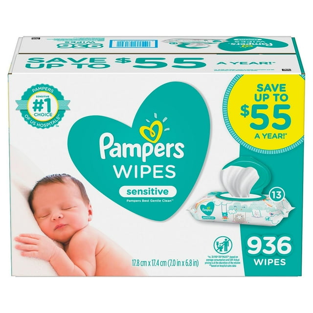 Pampers Sensitive Baby Wipes, Fragrance Free (936 ct.) Pampers