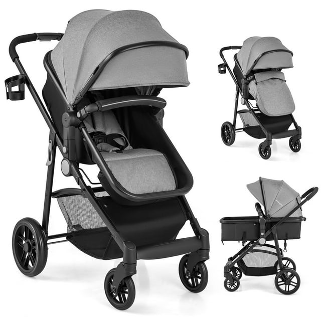 Babyjoy  2 In 1 Foldable Baby Stroller Kids Travel Newborn Infant Buggy Pushchair Gray Visit the Costway Store