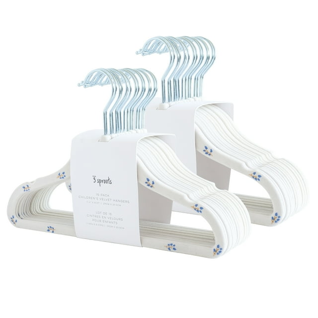 3 Sprouts Baby Velvet, Non-Slip Clothes Hangers - Pack of 30 - Seafoam 3 Sprouts