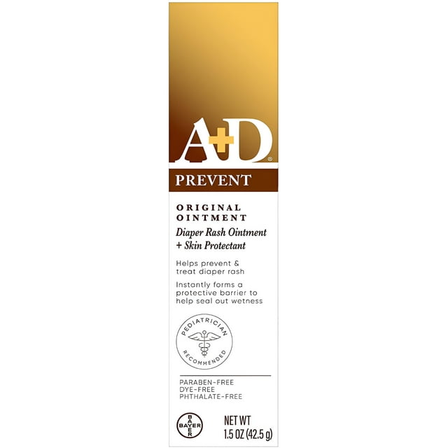 A+D Prevention Original Ointment Diaper Rash Ointment + Skin Protectant, 1.5 Oz A+D