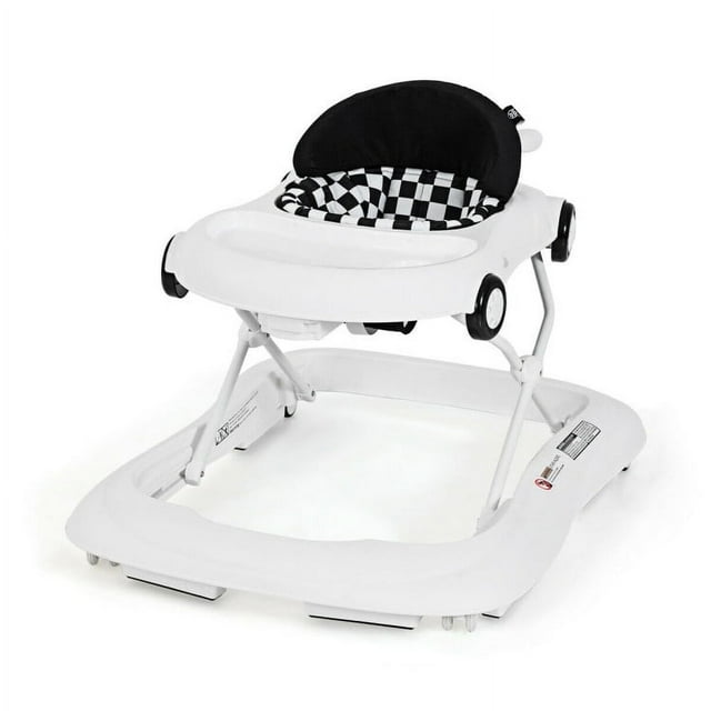 Barara King Baby Activity Walker,Baby Walker, 2-in-1 Foldable Baby Walker with Music Player and Lights-White Barara King