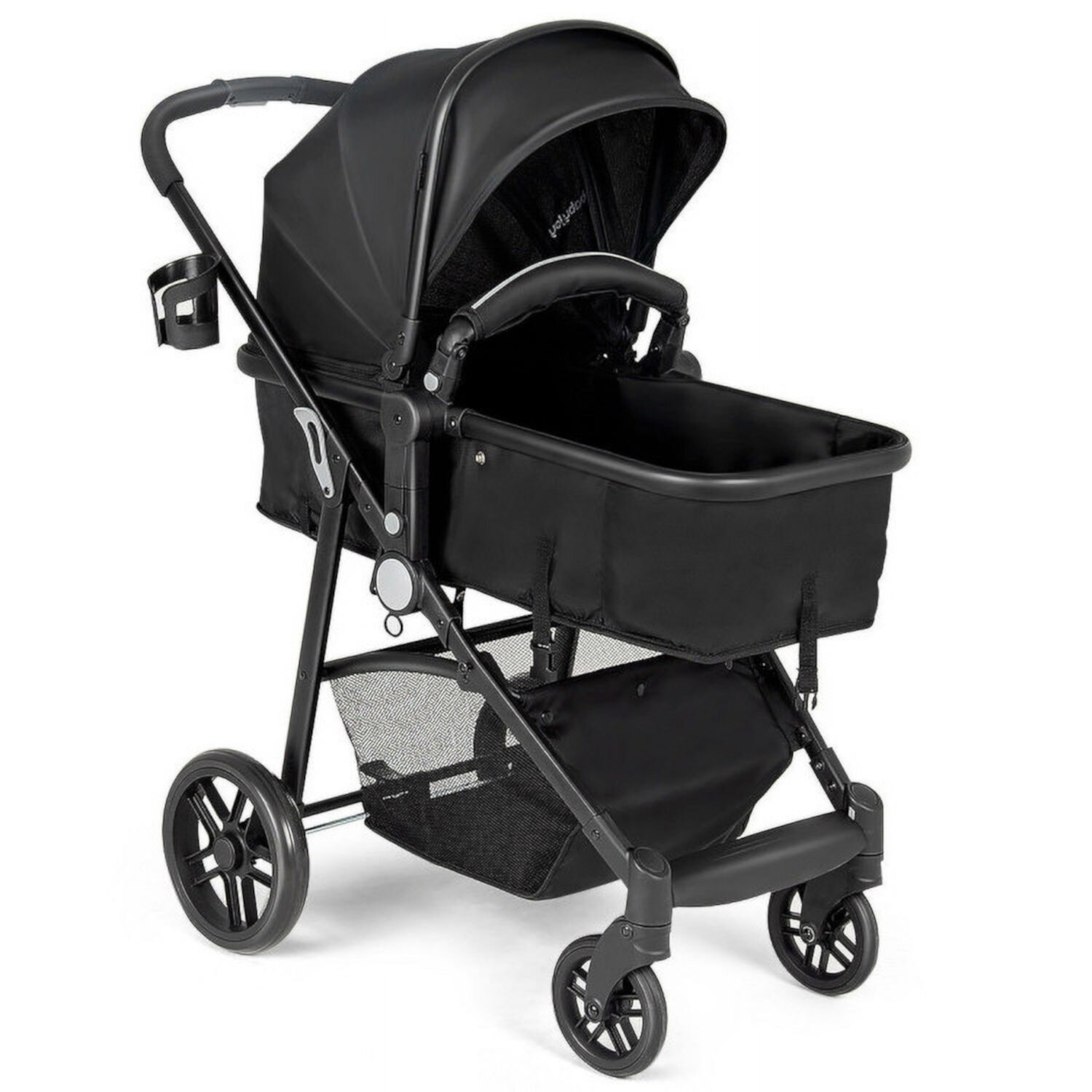 Spaco 2-in-1 Foldable Pushchair Newborn Infant Baby Stroller-Black, Compact Stroller for Infant & Toddler SPACO