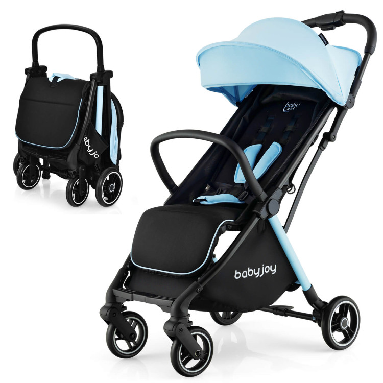 Barara King Travel Stroller,Baby Wagon,One-Hand Folding Portable Lightweight Baby Stroller with Aluminum Frame-Blue Barara King