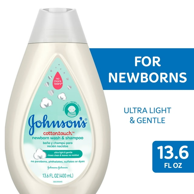 Johnson's CottonTouch for Newborn Baby and Toddler Bath Shampoo and Body Wash, 13.6 oz Johnson's