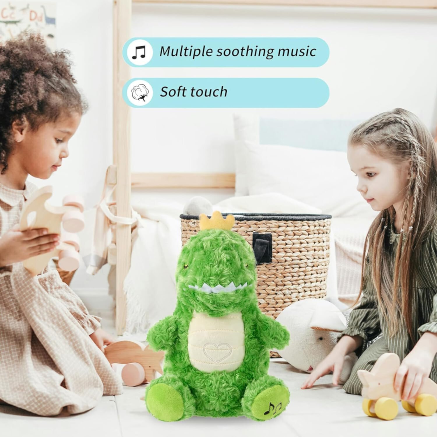 11.3" Relief Koala Breathing Dinosaur, Relief Koala Breathing Stuffed Animal Baby Sound Machine Soother Anxiety, Anxiety Relief Koala Breathing with Sensory Music Lights Rhythmic Breathing Motion Vlemua