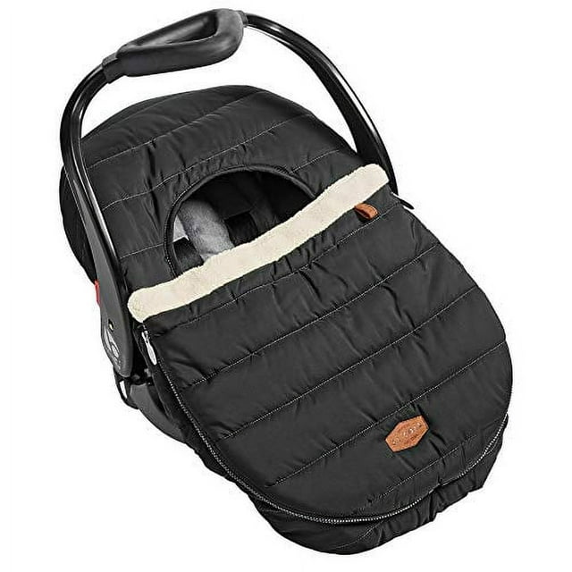 JJ Cole Winter Baby Car Seat Cover - Winter Car Seat Cover for Baby Seat or Stroller - Infant Car Seat Covers with Warm Sherpa Lining - Black JJ Cole