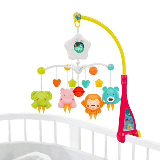 UNIH Baby Crib Mobile with Music Box and Lights for Toddlers, Musical Mobile with Projection for Infants Age 0 to 24 Months UNIH