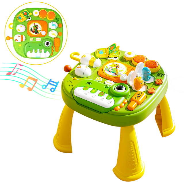 Richgv Baby Activity Center Learning Activity Table, Dinosaur Toy Musical Standing Play Table Baby Toy for 1 2 3 Year Boys Girls Richgv